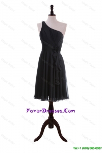 Discount One Shoulder Black Short Prom Dresses