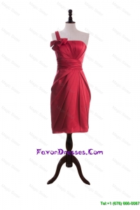 Wonderful Bowknot and Ruching Short Prom Dresses in Wine Red