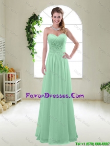 Comfortable Sweetheart Apple Green Bridesmaid Dresses with Ruching