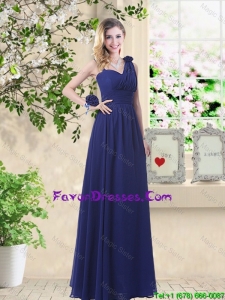 Classical Hand Made Flowers Prom Dresses with Asymmetrical