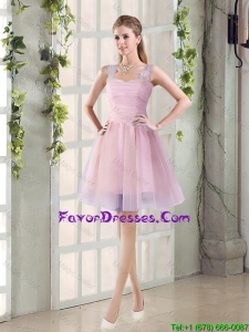 2016 Fall New A Line Straps Prom Dresses with Hand Made Flowers