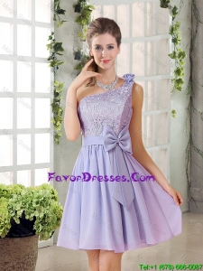 Custom Made A Line One Shoulder Lace and Prom Bridesmaid Dresses