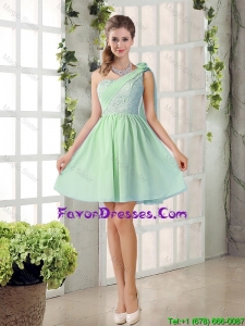 Perfect A Line One Shoulder Lace Prom Dresses Flowers