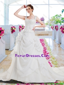Fashionable A Line Wedding Dresses with Appliques