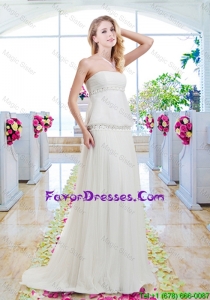 Simple Empire Wedding Gowns with Appliques