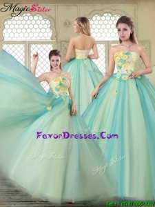 2016 New Arrivals Strapless Quinceanera Dresses with Appliques