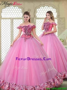 2016 New Style Off the Shoulder Quinceanera Gowns in Multi Color