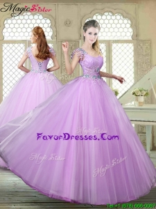 2016 Perfect Ball Gown Scoop Quinceanera Gowns with Appliques