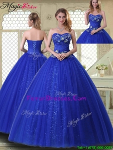 2016 Pretty Ball Gown Sweetheart Quinceanera Dresses in Royal Blue