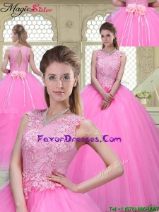 Popular Scoop Hand Made Flowers Sweet 16 Dresses for 2016
