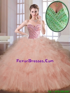 Classical Champagne Sweetheart Quinceanera Dresses with Beading