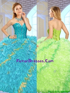 Exclusive Beading Multi Color Quinceanera Gowns for 2016