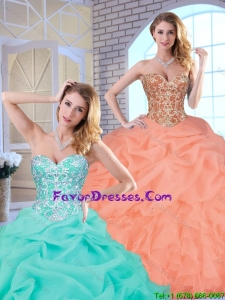 Hot Sale Beading and Ruffles Quinceanera Gowns with Lace Up