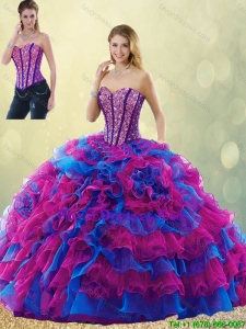 Classical 2016 Multi Color Quinceanera Gowns with Beading