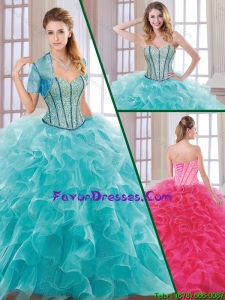 Hot Sale Beading and Ruffles Quinceanera Dresses with Sweetheart