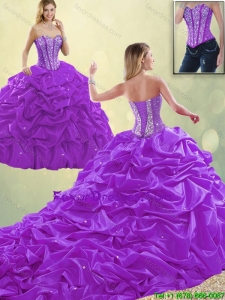 Classical Sweetheart Beading Detachable Quinceanera Skirts with Pick Ups