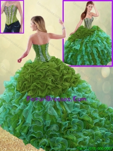 Exquisite Sweetheart Detachable Quinceanera Skirts with Beading and Ruffles