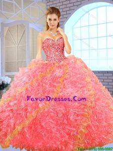 Fashionable Beading Multi Color Exquisite Quinceanera Dresses with Ball Gown