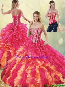 Gorgeous Multi Color Detachable Quinceanera Skirts with Beading and Ruffles
