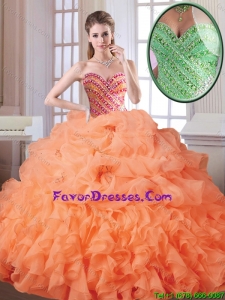 Best Selling Orange Red New Style Quinceanera Dresses with Beading