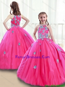 Classical High Neck Beading Mini Quinceanera Dresses with Appliques
