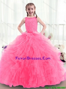 Latest Bateau Mini Quinceanera Gowns with Ruffles and Beading