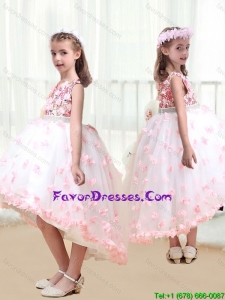 2016 New Arrivals High Low Flower Girl Dresses with Appliques