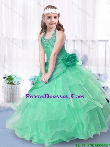 Luxurious Ball Gown Halter Top Pretty Flower Girl Dresses