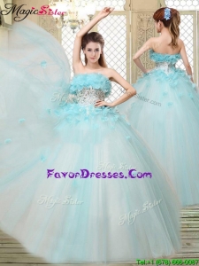 Beautiful Strapless Discount Quinceanera Dresses with Appliques and Ruffles