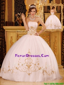 Best White Ball Gown Strapless Floor Length Quinceanera Dresses