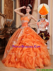 Exclusive Orange Red Ball Gown Quinceanera Dresses with Beading
