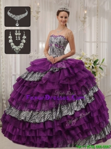 2016 Modern Purple Sweetheart Quinceanera Dresses with Beading