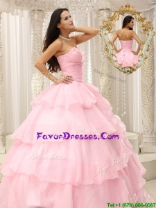 Exquisite Beading and Ruffles Baby Pink Quinceanera Dresses