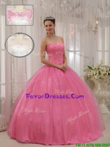 Impression Sweetheart Beading Quinceanera Gowns in Pink
