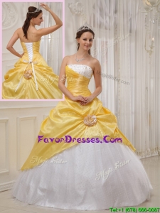 Best Selling Yellow Ball Gown Strapless Quinceanera Dresses
