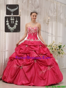Elegant Sweetheart Quinceanera Gowns with Appliques and Pick Ups