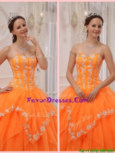 New Style Ball Gown Appliques and Beading Sweet 15 Dresses for 2016