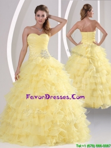 Pretty Appliques and Ruffled Layers Quinceaners Gowns