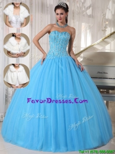 Pretty Beading Ball Gown Floor Length Quinceanera Dresses