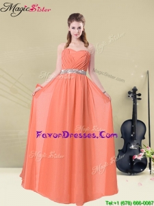 2016 Pretty Empire Sweetheart Bridesmaid Dresses with Ruching and Belt