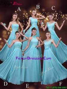 2016 Cheap Empire Aqua Blue Bridesmaid Dresses