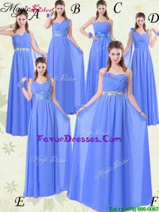 2016 Popular Floor Length Bridesmaid Dresses with Ruching and Belt