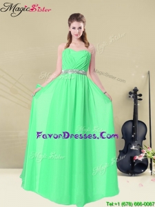 2016 Summer Most Popular Sweetheart Floor Length Bridesmaid Dresses with Ruching and Belt