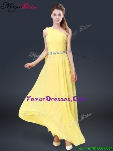 Popular One Shoulder Bridesmaid Dresses in Yellow