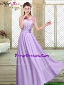 Popular Scoop Lace Bridesmaid Dresses in Lavender