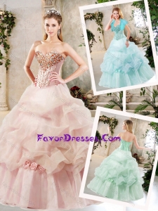 2016 Elegant A Line Sweet 16 Dresses with Beading and Pick Ups
