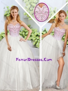 Fashionable Sweetheart Quinceanera Gowns with Beading and High Slit