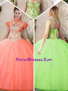 Cheap Straps Sweet 16 Dresses with Beading and Appliques