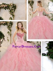 Exquisite Beading and Ruffles Sweet 16 Dresses in Multi Color