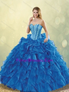 Classical Beading Sweetheart Quinceanera Dresses in Blue